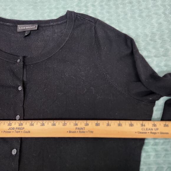 Lane Bryant 18/20 Black Button Up Cardigan Sweater 3/4 Short Sleeve - Picture 5 of 9